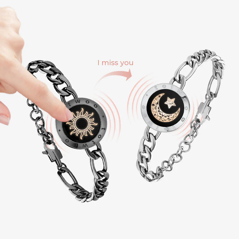 Sun&Moon smart bracelets with Figaro chain