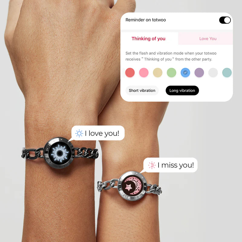 Sun&Moon smart bracelets with Figaro chain