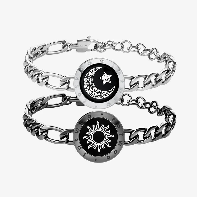 Sun&Moon smart bracelets with Figaro chain