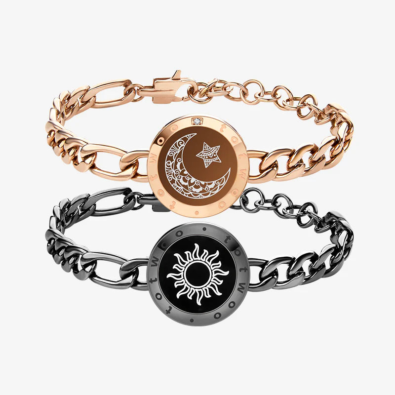 Sun&Moon smart bracelets with Figaro chain